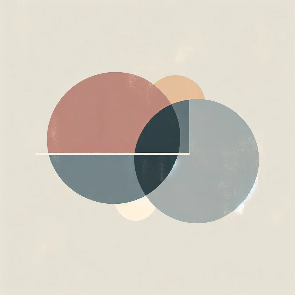 A minimalist abstract painting, with simple shapes and muted colors.