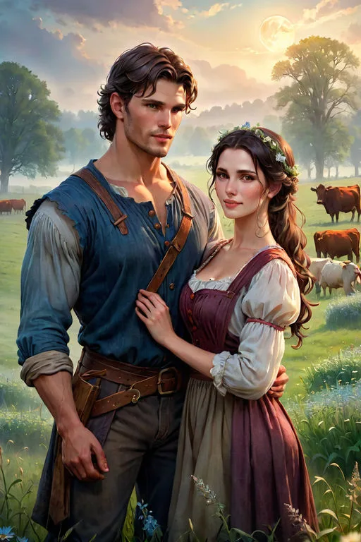 Ethereal Fantasy Concept Art of young handsome male farmer