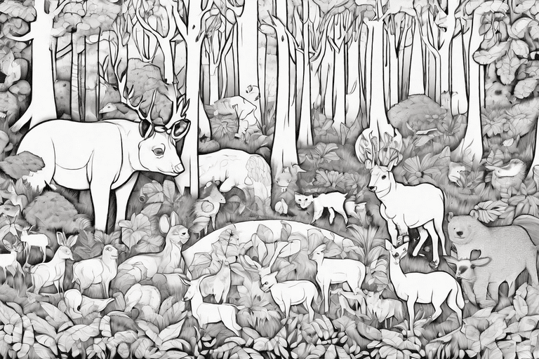 A forest full of animals